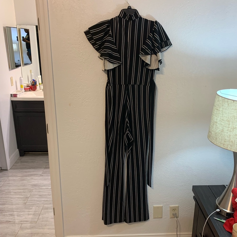 BRAND NEW KAFÉ DESIGN  JUMPSUITS WITH  BLACK&WHITE STRIPE